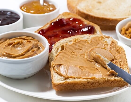 Peanut Butter Toast with Apple Syrup